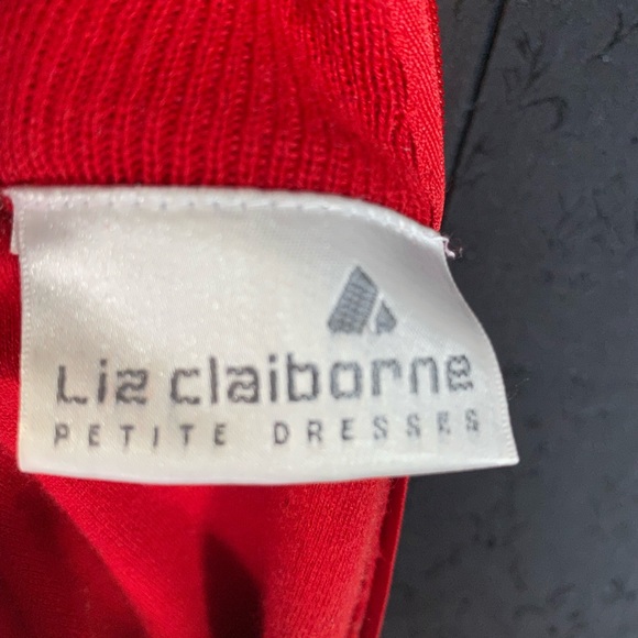 Vtg Liz Claiborne Long Sleeve Red Wool Blend Dress. Size S - Picture 3 of 4